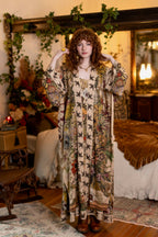 Golden Hour Opera Duster Kimono Robe w/ boho floral print
