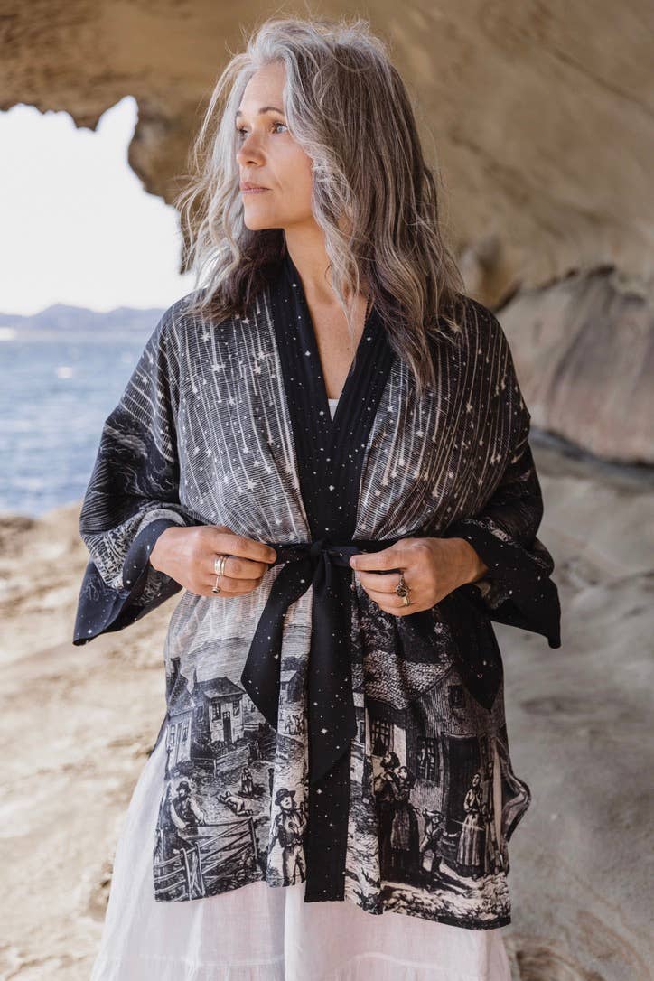 The Stargazer Matineé Duster (mid-length) w/ Celestial Print