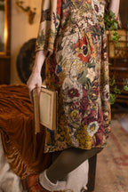 Golden Hour Artist Dress Tunic w/ Pockets & Floral Print: L/XL (fits approx. size 12-16)