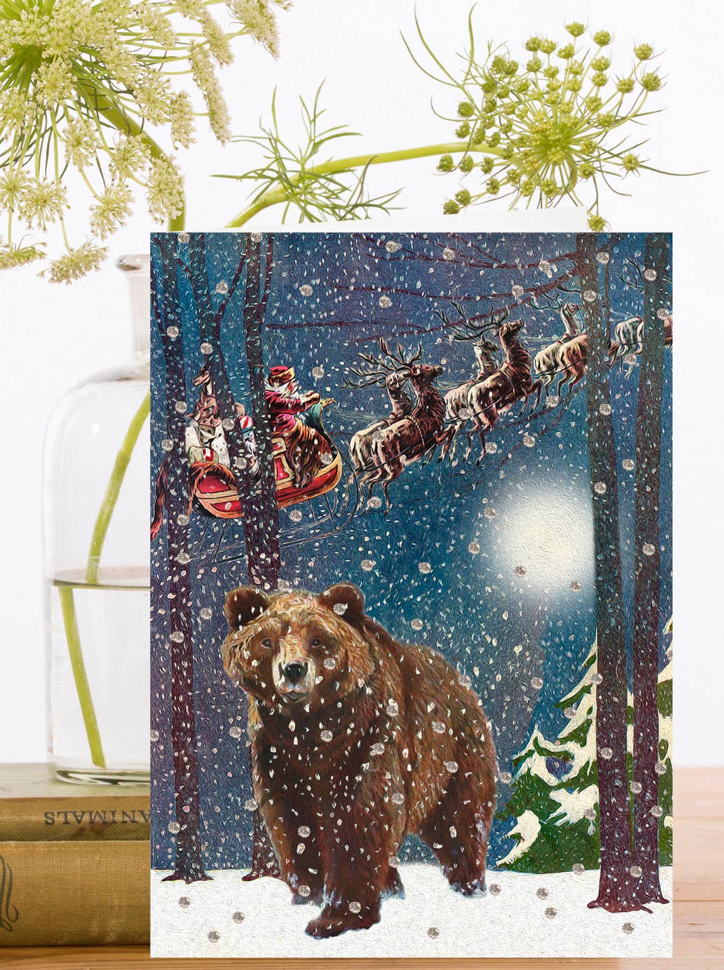 Hand Glittered Christmas Card