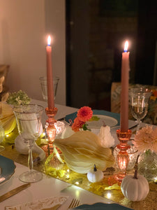 Orange Glass Candlestick