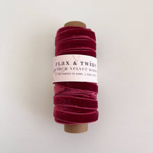Load image into Gallery viewer, Flax &amp; Twine 3/8&quot; Velvet Ribbon - 10 Yards: Jasper