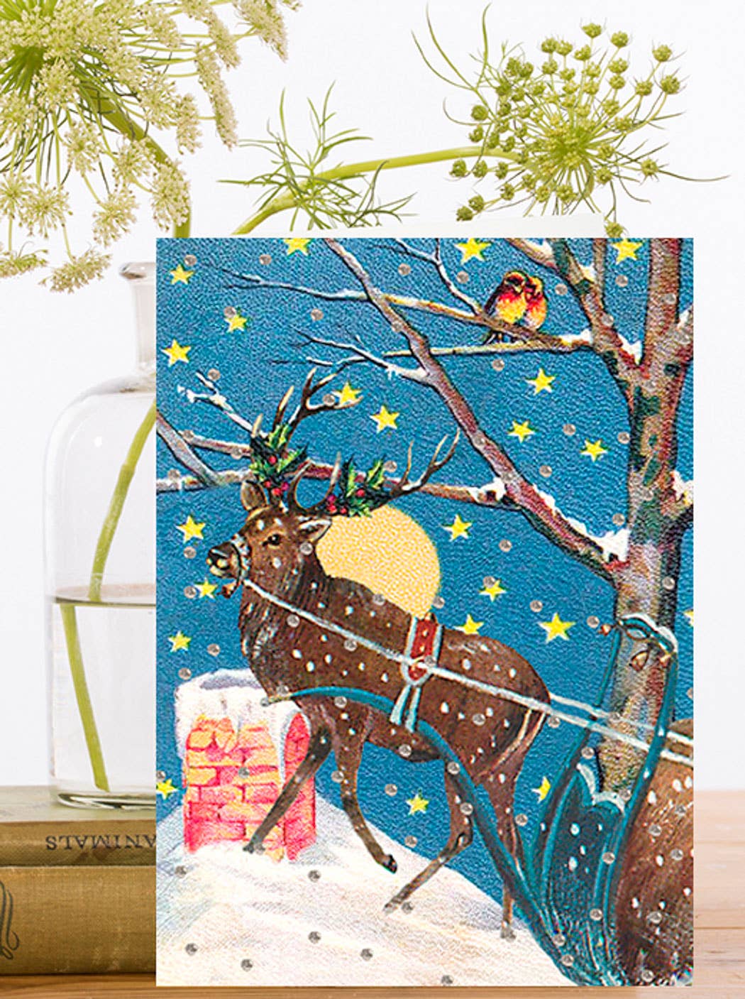 Hand Glittered Christmas Card