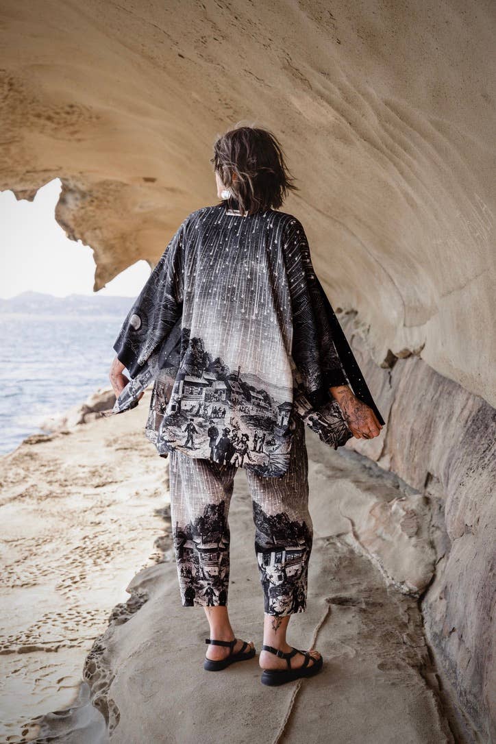 The Stargazer Matineé Duster (mid-length) w/ Celestial Print