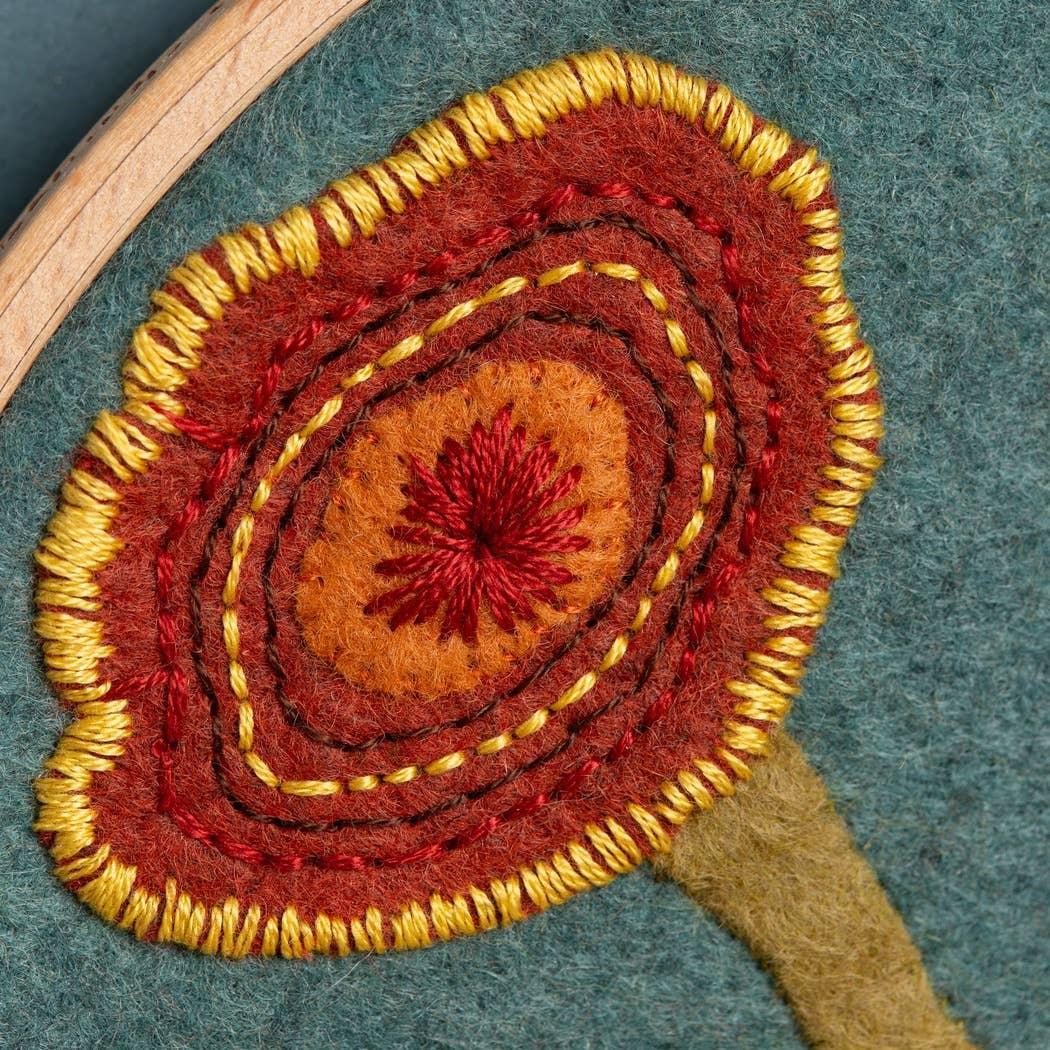 Fungi Appliqué Hoop Craft Kit: English