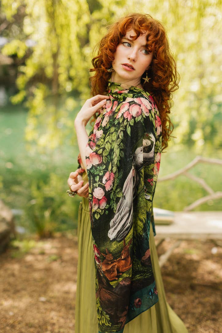 The Daydreamer Scarf w/ Sleeping Beauty, Florals & Rabbits