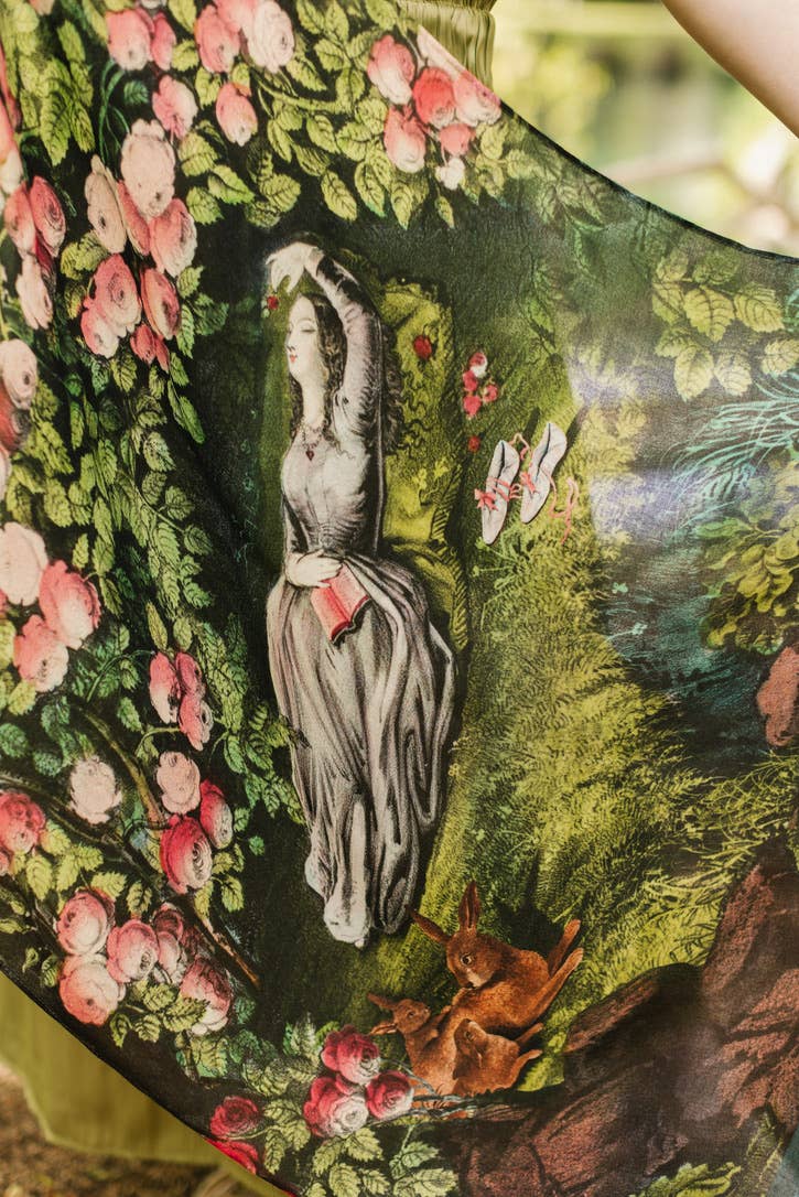 The Daydreamer Scarf w/ Sleeping Beauty, Florals & Rabbits