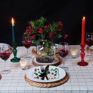 Red Glass Candlestick