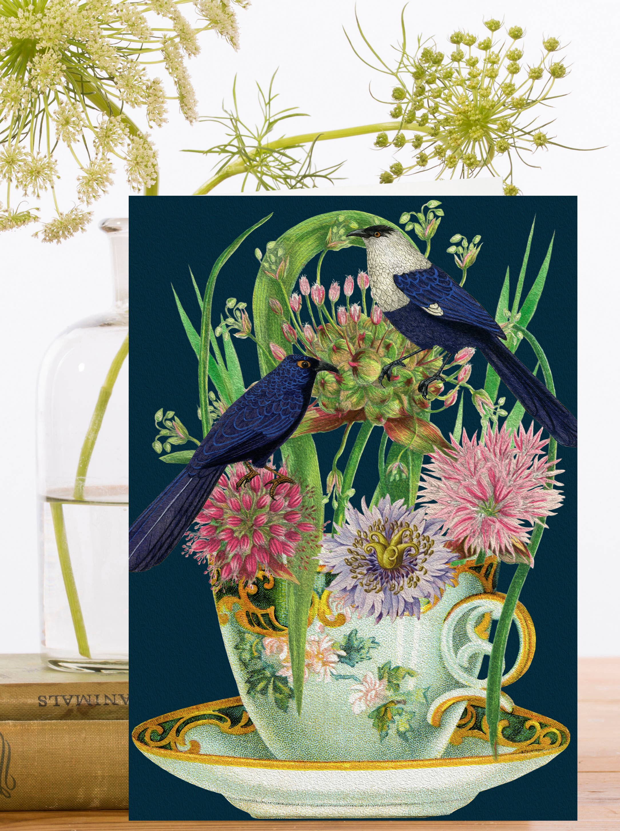 Blank Teacup Garden Greeting Card