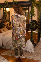 Golden Hour Artist Dress Tunic w/ Pockets & Floral Print: S/M (fits approx. size 6-10)