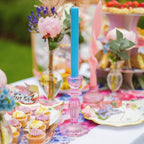 Pink Glass Candlestick