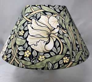 Large Pimpernel - Green  - 17.5"x8.75" Empire Shade - White Interior/William Morris