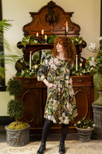 Fleur De Lune Artist Dress Tunic w/ Pockets, Florals & Bees: L/XL (fits approx. size 12-16)