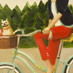 Francine et son bouledogue français. Impression d'art 11"x13.5"