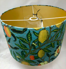 Load image into Gallery viewer, The Pomegranate  - 16&quot;x10&quot; Drum Lampshade - Gold Interior/William Morris