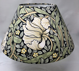 Large Pimpernel - Green  - 17.5"x8.75" Empire Shade - White Interior/William Morris