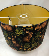 Load image into Gallery viewer, The Rabbit Garden - 16&quot;x10&quot; Drum Lampshade - Gold Interior