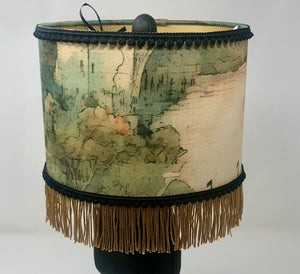 The Juliet Fringed Drum - Gold Interior 8" top, 8" bottom, 6" high