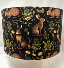 Load image into Gallery viewer, The Rabbit Garden - 16&quot;x10&quot; Drum Lampshade - Gold Interior