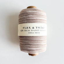 Load image into Gallery viewer, Flax &amp; Twine 3/8&quot; Velvet Ribbon - 30 Yards: Silver