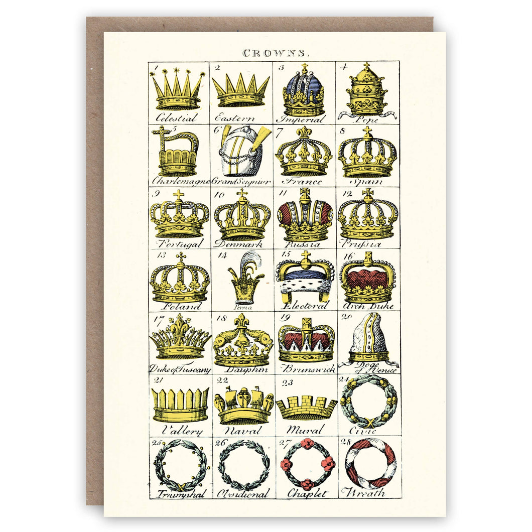 Heraldic Crowns greeting card