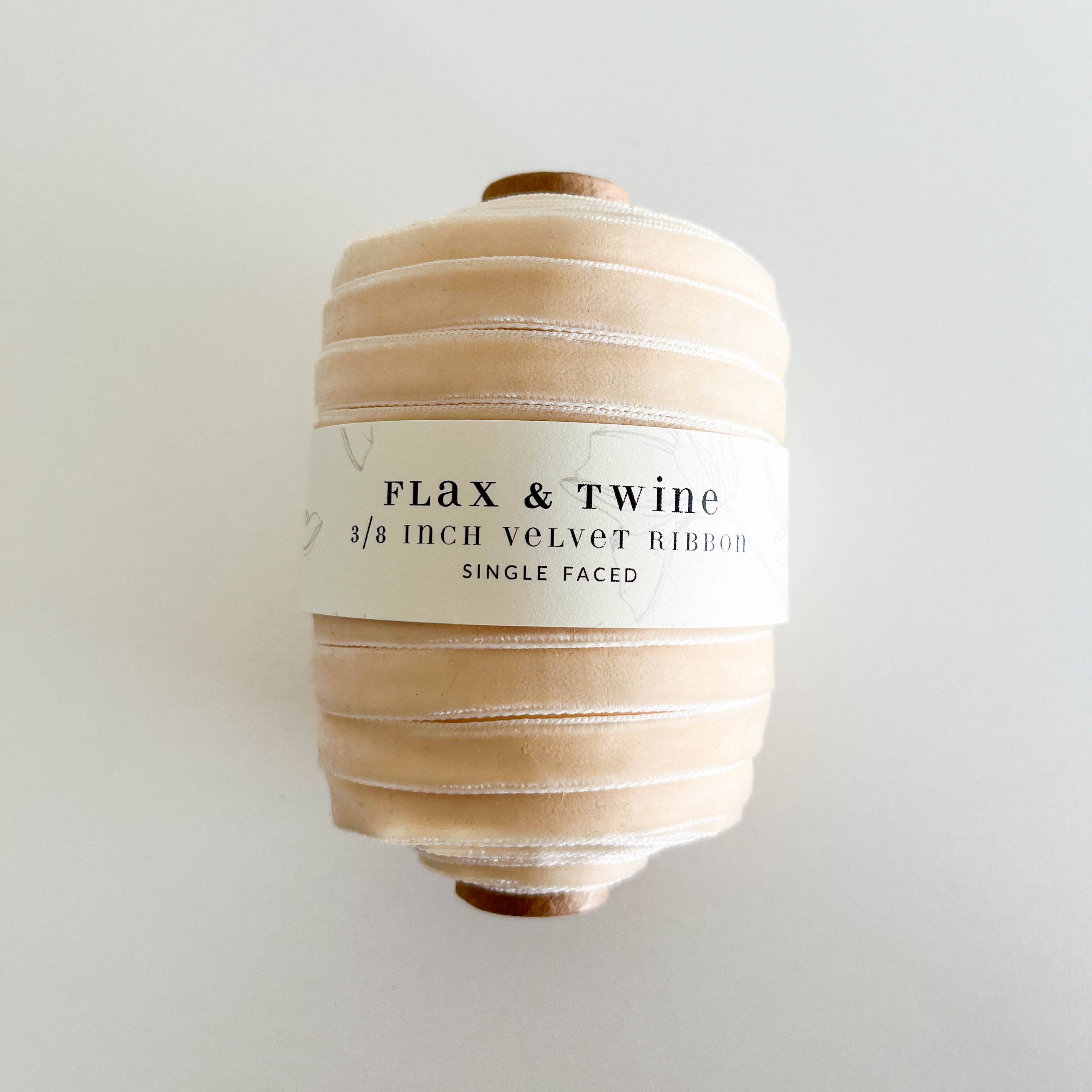 Flax & Twine 3/8" Velvet Ribbon - 30 Yards: Shell