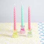 Small Light Green Glass Candle Holder