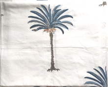 Load image into Gallery viewer, Palm Tree Blue Round Tablecloth - 70&quot;