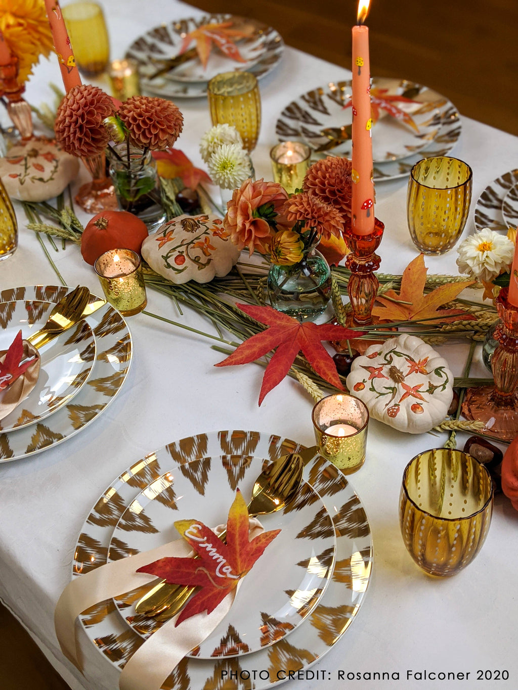 Orange Glass Candlestick
