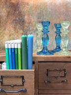 Blue Glass Candlestick