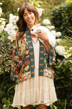 Stay Gold Pixie Duster Cropped Kimono w/ Rabbit, Bees