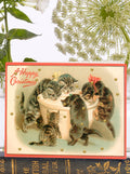 VT005P ~ Little Vintage  Christmas Card with Glitter