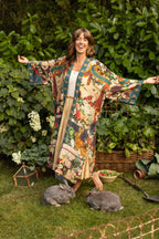Stay Gold Opera Duster Kimono Robe w/ Rabbit & Bees