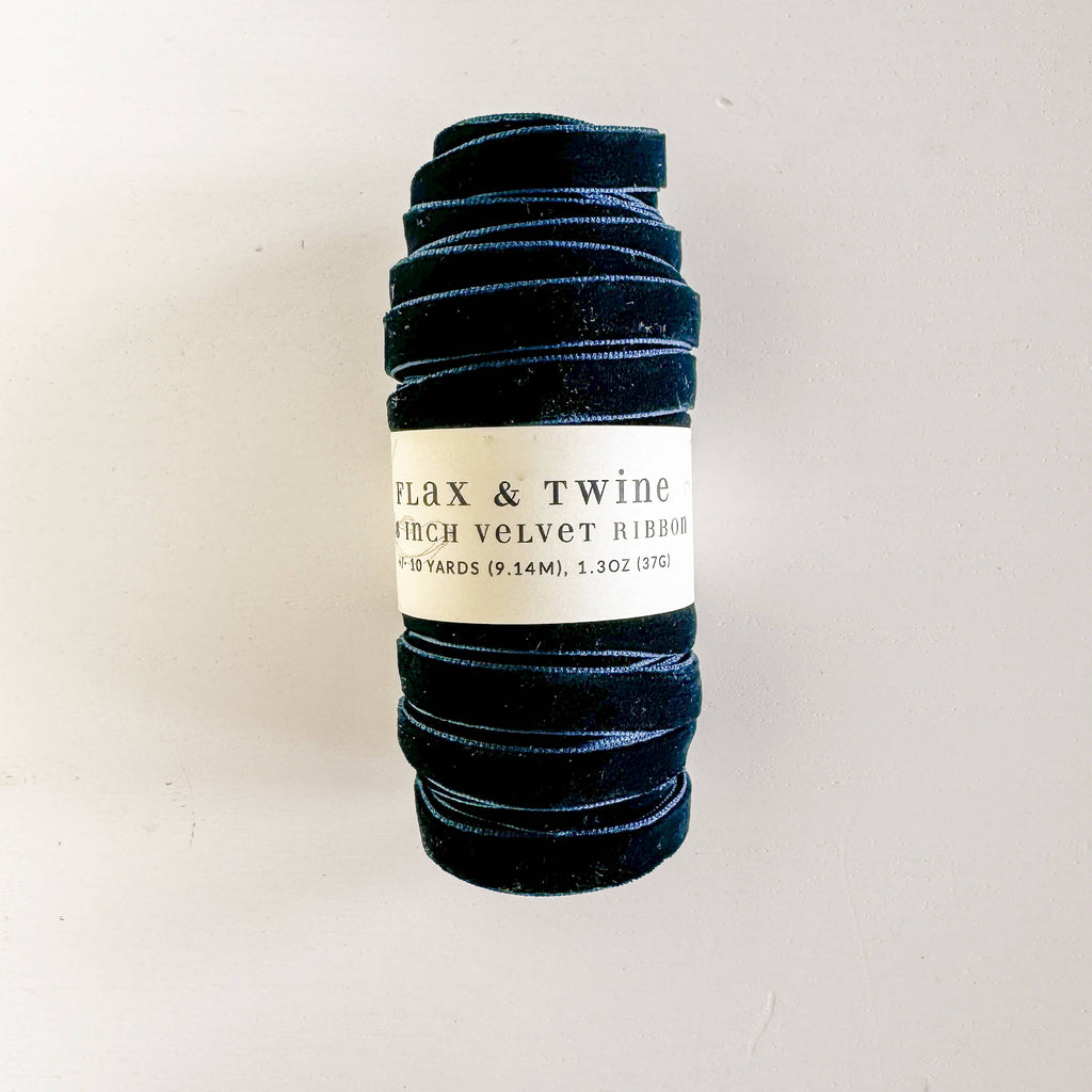 Flax & Twine 3/8" Velvet Ribbon - 10 Yards: Holly