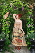 Lovelight Bohéme Slip Dress w/ whimsical woodland deer: L/XL (fits approx. size 12-16)