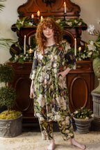 Fleur De Lune Artist Dress Tunic w/ Pockets, Florals & Bees: S/M (fits approx. size 6-10)