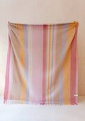 Recycled Wool Blanket in Coral Stripe