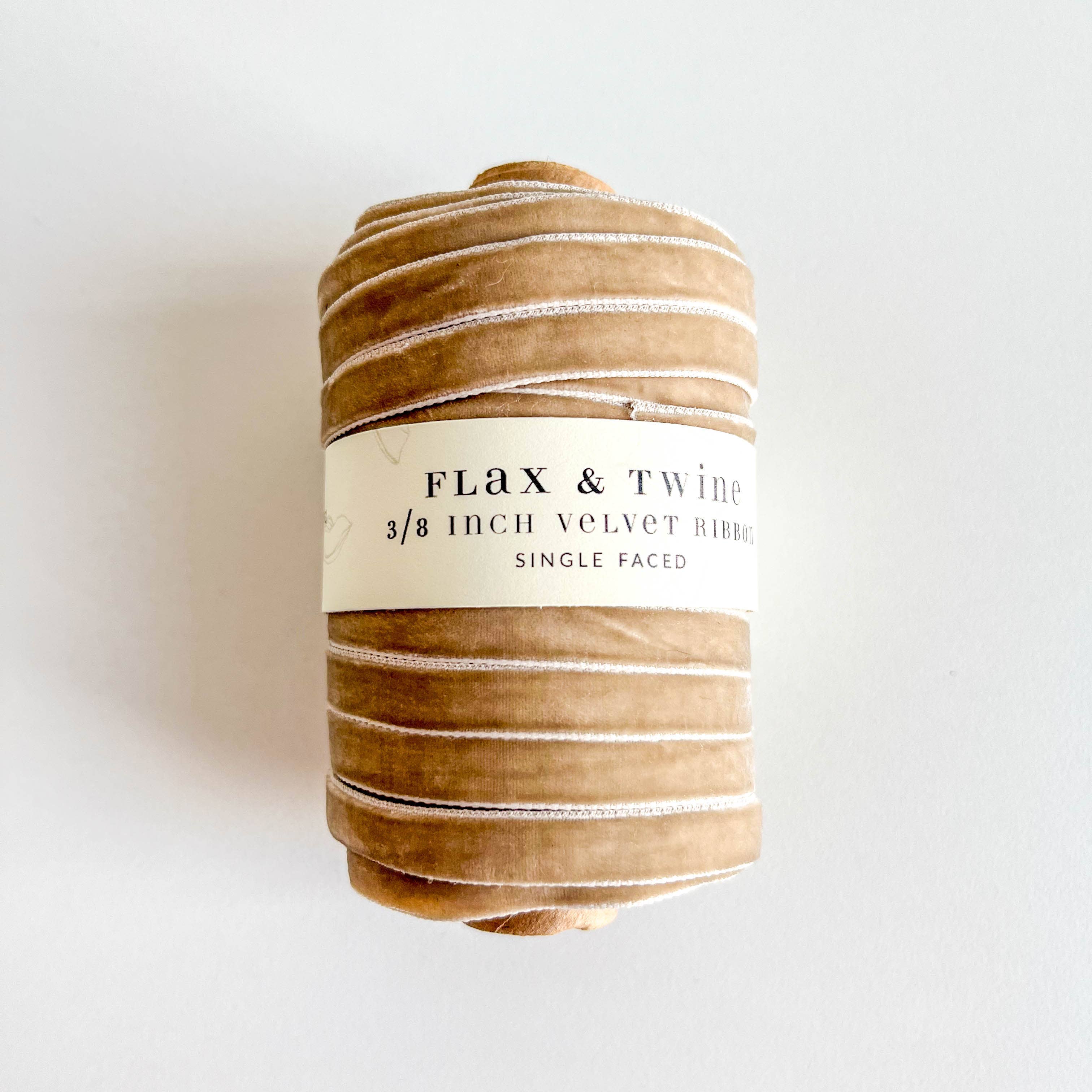 Flax & Twine 3/8" Velvet Ribbon - 30 Yards: Shell