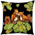 Squirrel Pillow Cover - Forest Decor - Woven Cushion Cover