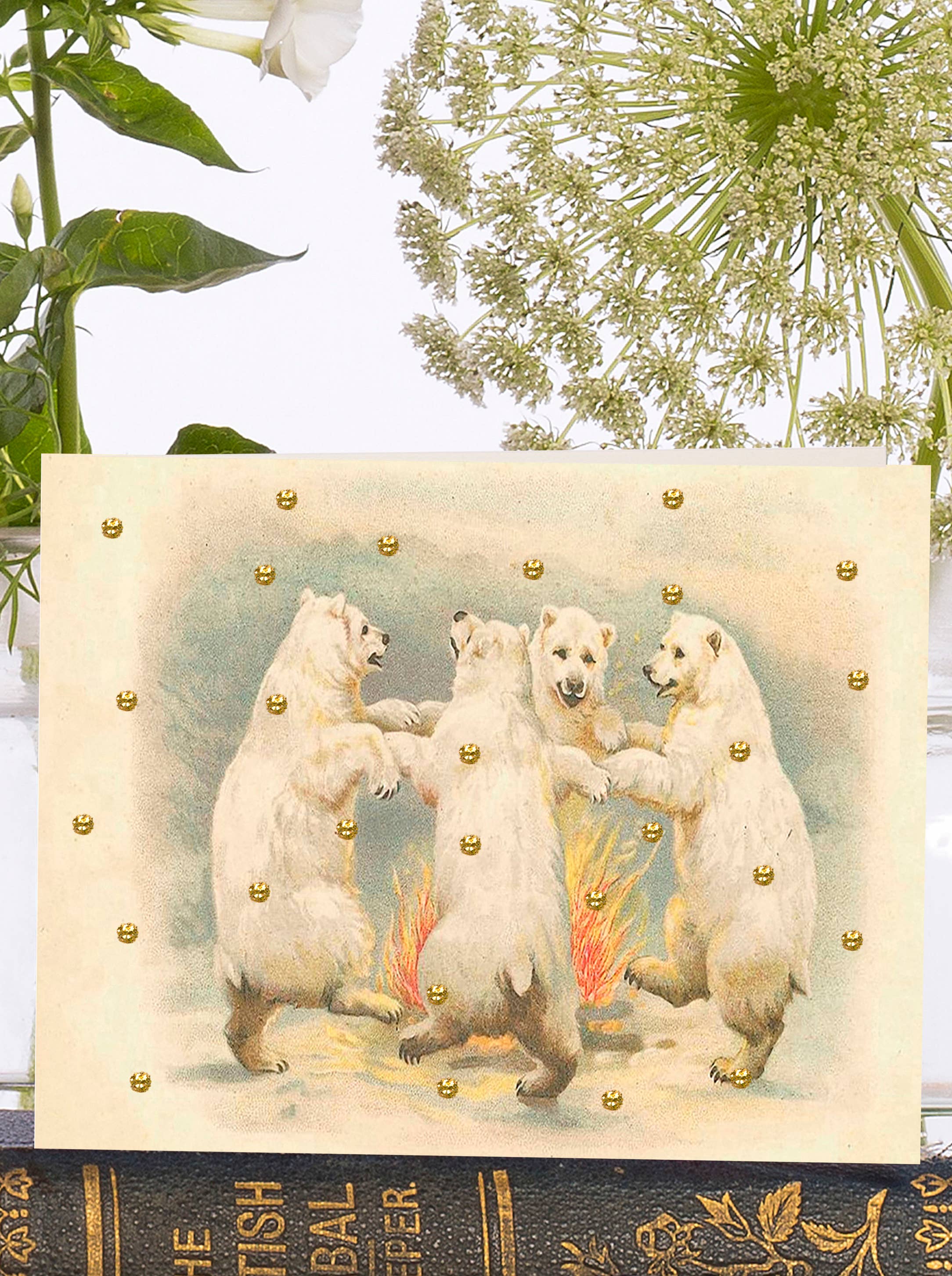 VT009P ~ Little Vintage  Christmas Card with Glitter