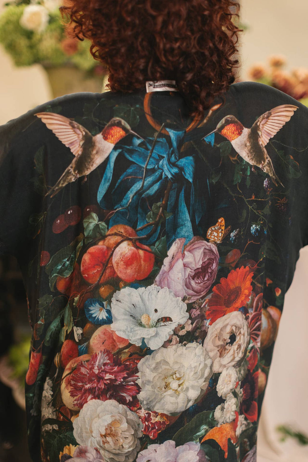 Flight of Fancy Opera Duster Kimono Robe Hummingbird