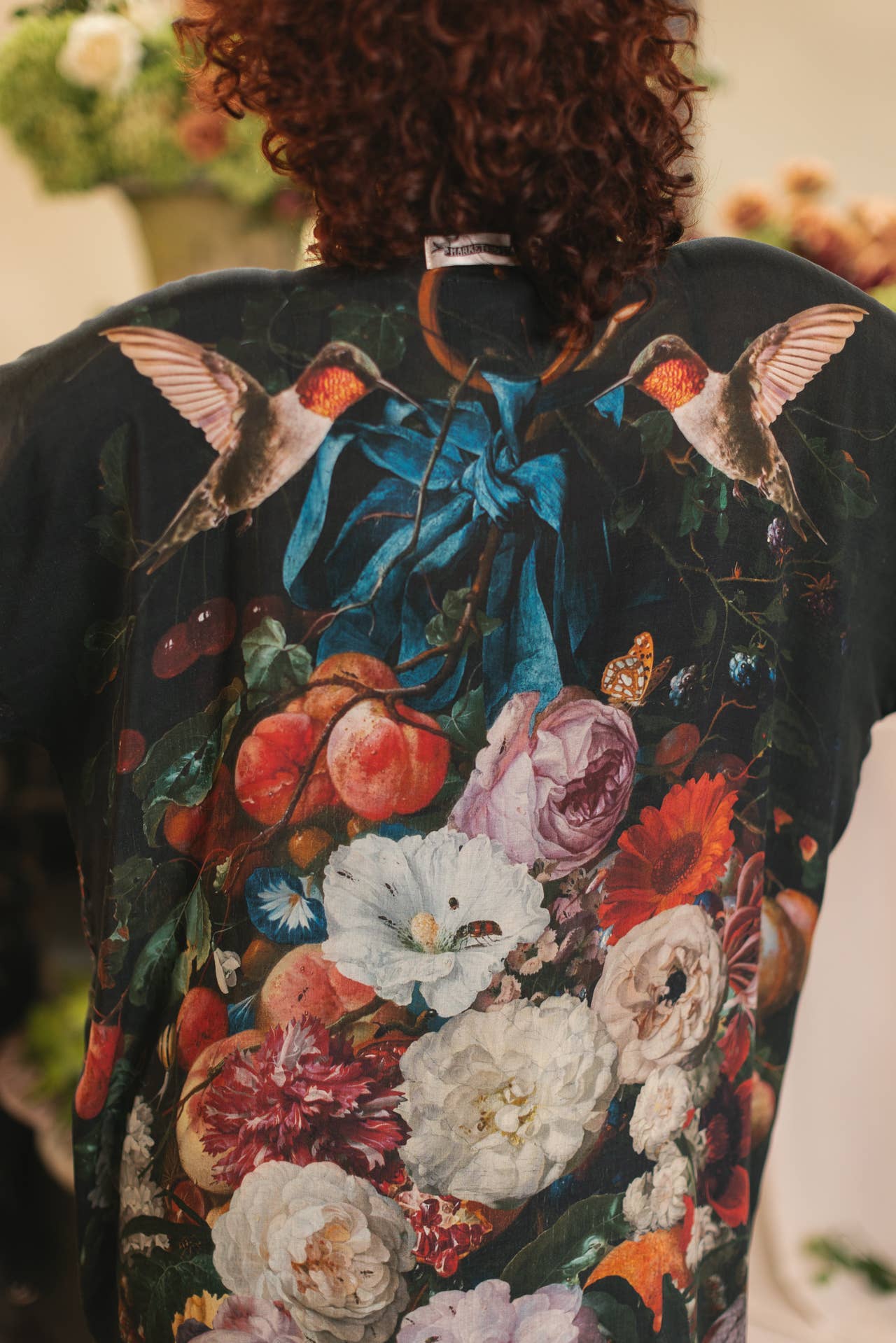 Flight of Fancy Opera Duster Kimono Robe Hummingbird