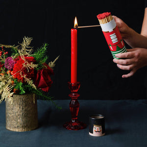 Red Glass Candlestick