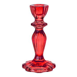 Red Glass Candlestick