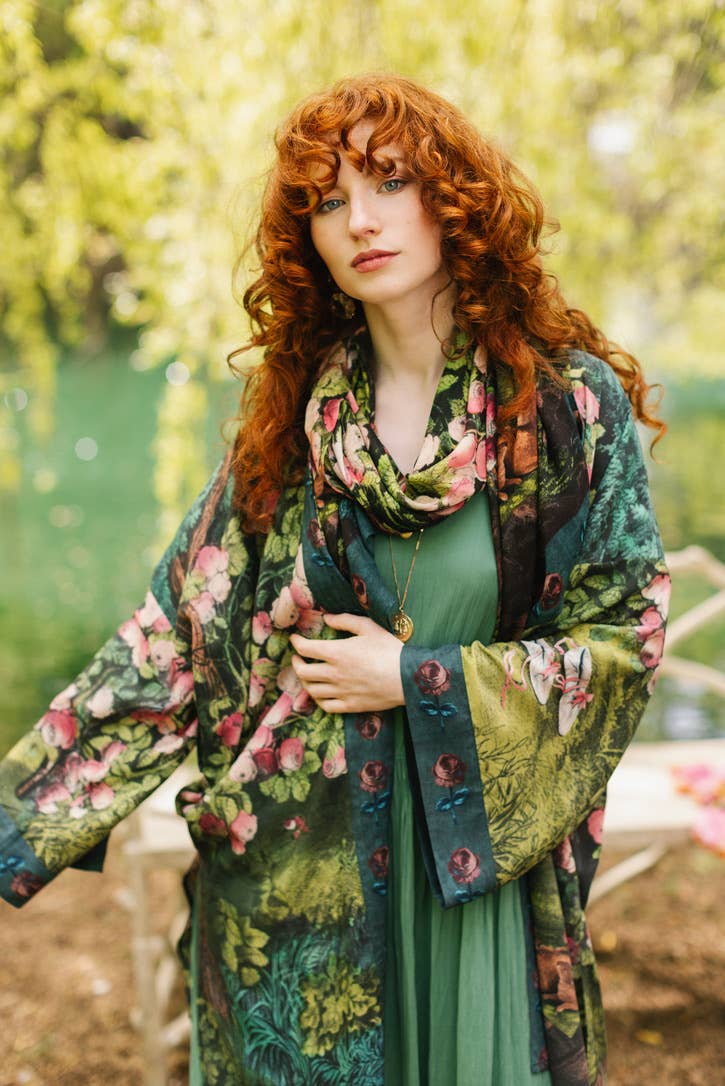 The Daydreamer Scarf w/ Sleeping Beauty, Florals & Rabbits