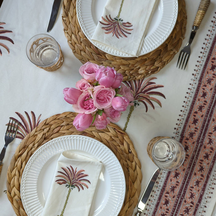 Palm Tree Pink Tablecloth