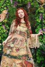 Lovelight Bohéme Slip Dress w/ whimsical woodland deer: L/XL (fits approx. size 12-16)