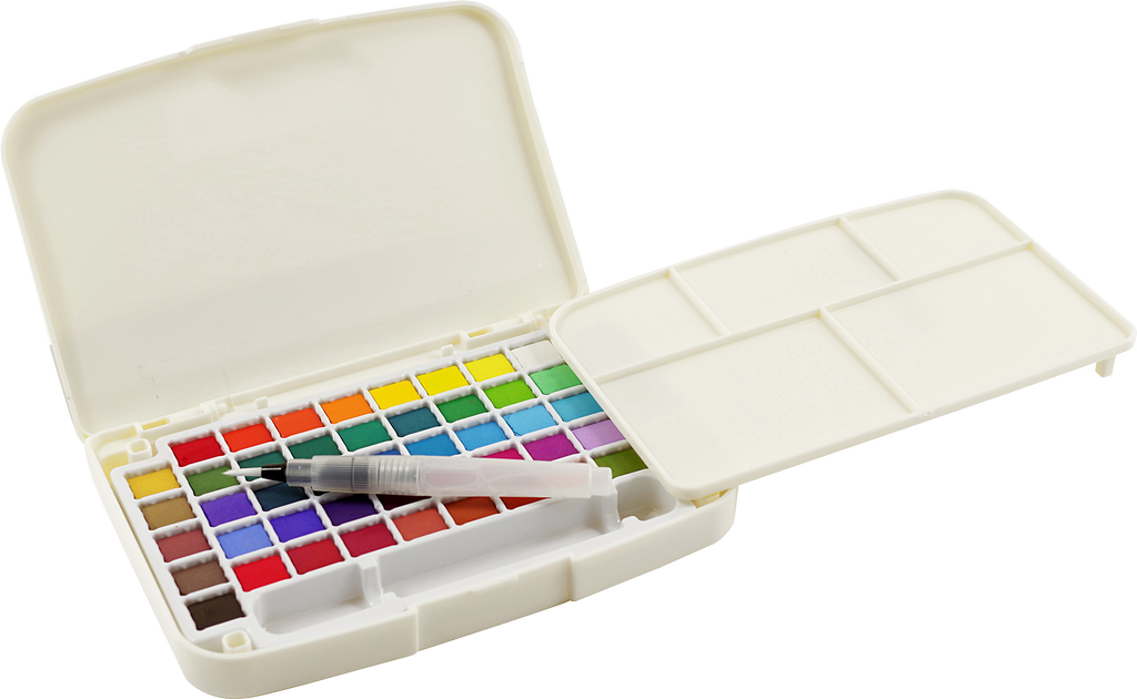 Watercolour paint set. 