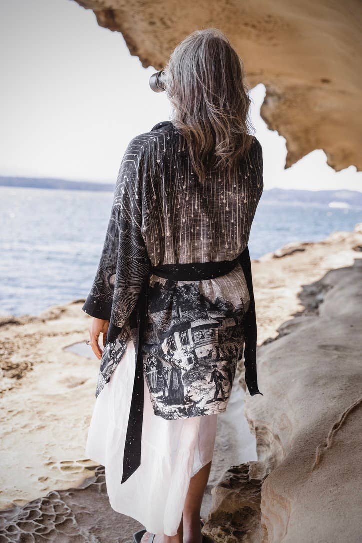 The Stargazer Matineé Duster (mid-length) w/ Celestial Print