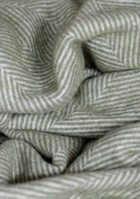 Load image into Gallery viewer, Recycled Wool King Blanket in Olive Herringbone